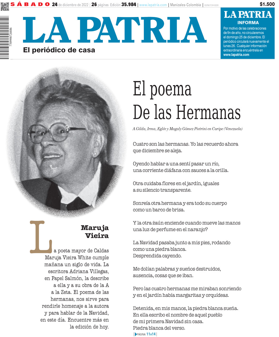 Maruja Vieira: 100 Años de la A a la Z. Papel Salmón / La Patria